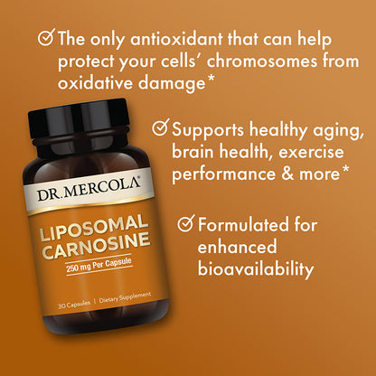 Dr. Mercola's Liposomal Carnosine supports mitochondrial health, heart health, cognition, blood sugar levels, and more. Order now at BiosenseClinic.com.